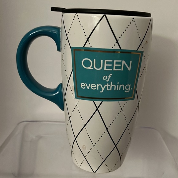 Clay Art “ The Queen of Everything” Travel Coffee Mug EUC - Picture 2 of 5